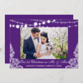 Onze eerste kerstman Mr. & Mrs Photo Card PB Feestdagenkaart (Voorkant / Achterkant)