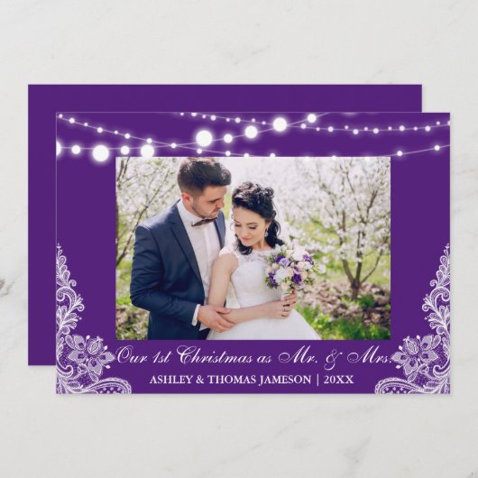 Onze eerste kerstman Mr. & Mrs Photo Card PB Feestdagenkaart (Voorkant / Achterkant)
