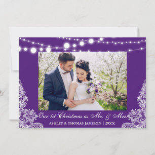 Onze eerste kerstman Mr. & Mrs Photo Card PB Feestdagenkaart