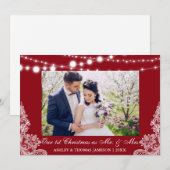 Onze eerste kerstman Mr. & Mrs Photo Card R Feestdagenkaart (Voorkant / Achterkant)