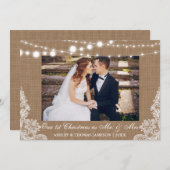 Onze eerste kerstman Mr. & Mrs Rustic-fotokaart B Feestdagenkaart (Voorkant / Achterkant)