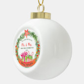 Onze eerste kerstman Mr. & Mrs  Wreath Keramische Bal Ornament (Rechts)