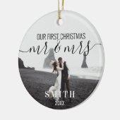 Onze eerste kerstman, Mrs. Foto Keramisch Ornament (Links)