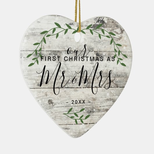 Onze eerste kerstman, Mrs. Foto Keramisch Ornament (Rechts)