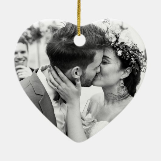 Onze eerste kerstman, Mrs. Foto Keramisch Ornament (Achterkant)