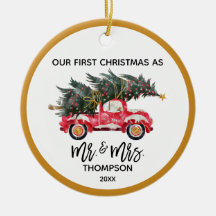 Onze eerste kerstman, Mrs Red Truck Hand-Lettered