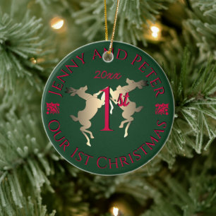 "Onze eerste kerstman" rendierster Keramisch Ornament