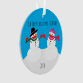 Onze eerste kerstmannen 2020-gezichtsmaskers ornament (voorkant)