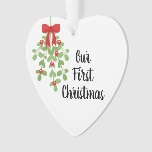 Onze eerste kerstmaretak romantische kerst ornament (voorkant)