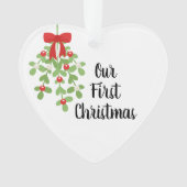 Onze eerste kerstmaretak romantische kerst ornament (voorkant)