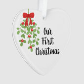 Onze eerste kerstmaretak romantische kerst ornament (voorkant)