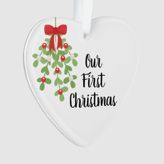 Onze eerste kerstmaretak romantische kerst ornament (voorkant)