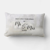 Onze eerste Kerstmis | Aangepaste bruiloft aandenk Kussen (Voorkant)