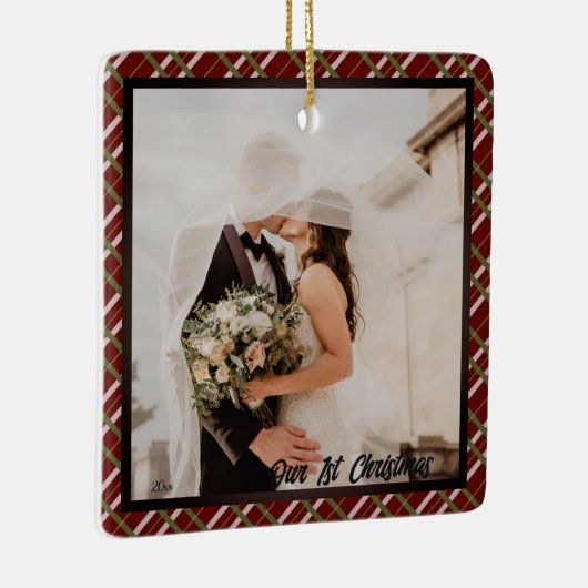 Onze eerste Kerstmis, aangepaste foto Keramisch Ornament (Rechts)