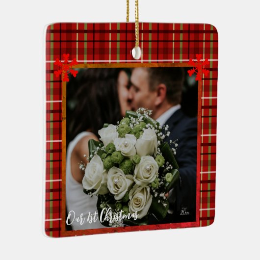Onze eerste Kerstmis, aangepaste foto Keramisch Ornament (Rechts)