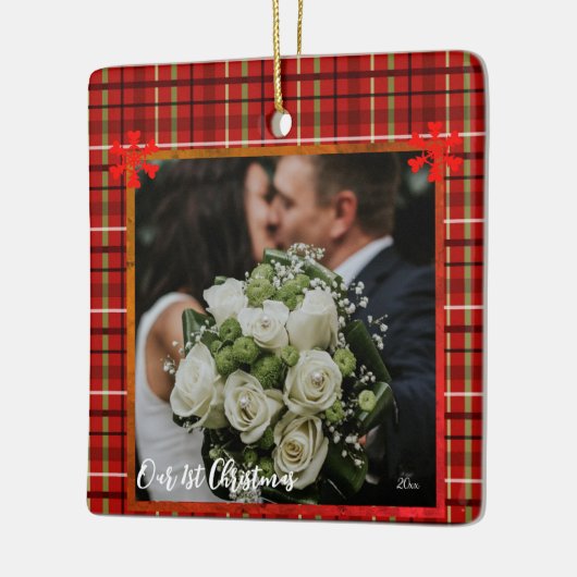 Onze eerste Kerstmis, aangepaste foto Keramisch Ornament (Links)