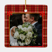 Onze eerste Kerstmis, aangepaste foto Keramisch Ornament (Achterkant)