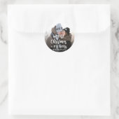 Onze Eerste Kerstmis Aangepaste Foto Sticker (Tas)