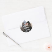 Onze Eerste Kerstmis Aangepaste Foto Sticker (Envelop)