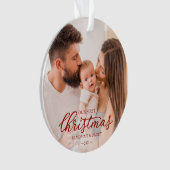 Onze eerste Kerstmis als Baby Foto van mama en pap Ornament (voorkant)