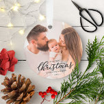 Onze eerste Kerstmis als Baby Foto van mama en pap Ornament<br><div class="desc">Onze eerste Kerstmis als Baby Foto-versiering van mama en papa</div>