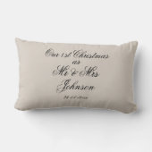 Onze eerste Kerstmis als de heer en mevrouw Couple Kussen (Achterkant)