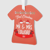 Onze eerste Kerstmis als de heer en mevrouw de Pas Ornament (voorkant)