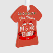 Onze eerste Kerstmis als de heer en mevrouw de Pas Ornament (voorkant)