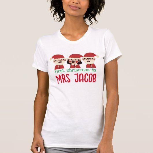 Onze eerste Kerstmis als de heer en mevrouw de Pas T-shirt (Voorkant)