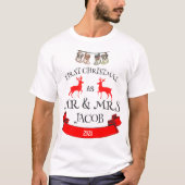 Onze eerste Kerstmis als de heer en mevrouw de Pas T-shirt (Voorkant)