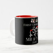 Onze eerste Kerstmis als de heer en mevrouw de Pas Tweekleurige Koffiemok (Voorkant links)