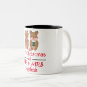 Onze eerste Kerstmis als de heer en mevrouw de Pas Tweekleurige Koffiemok (Voorkant rechts)