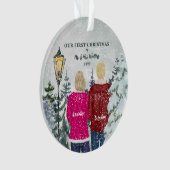 Onze eerste Kerstmis als de heer en mevrouw Holida Ornament (voorkant)