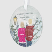 Onze eerste Kerstmis als de heer en mevrouw Holida Ornament (voorkant)