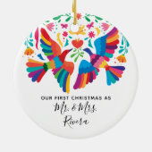 Onze eerste Kerstmis als de heer en mevrouw. Keramisch Ornament (Achterkant)