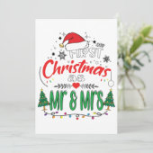 Onze eerste Kerstmis als de heer en mevrouw Matchi Feestdagenkaart (Staand voorkant)