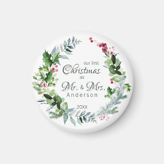 Onze eerste Kerstmis als de heer en mevrouw Modern Magneet (Voorkant)