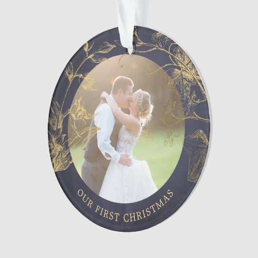 Onze eerste Kerstmis als de heer en mevrouw newlyw Ornament (voorkant)