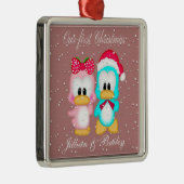 Onze eerste Kerstmis als de heer en mevrouw Orname Metalen Ornament (Rechts)