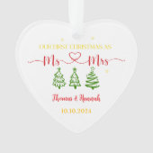 Onze eerste Kerstmis als de heer en mevrouw. Ornament (voorkant)