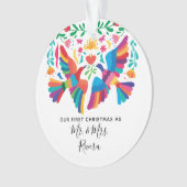 Onze eerste Kerstmis als de heer en mevrouw. Ornament (voorkant)