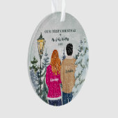 Onze eerste Kerstmis als de heer en mevrouw. Ornament (voorkant)