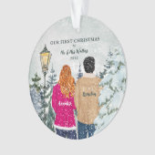 Onze eerste Kerstmis als de heer en mevrouw. Ornament (voorkant)