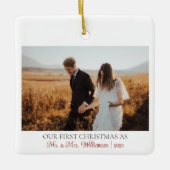 Onze eerste Kerstmis als de heer en mevrouw Pas ge Keramisch Ornament (Voorkant)