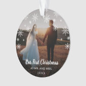 Onze eerste Kerstmis als de heer en mevrouw Snowfl Ornament (voorkant)
