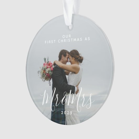 Onze eerste Kerstmis als de heer en mevrouw White Ornament (voorkant)