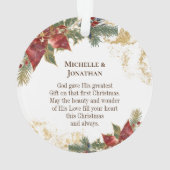 Onze eerste Kerstmis als de heer & mevrouw geperso Ornament (achterkant)