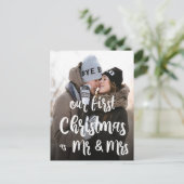 Onze eerste Kerstmis als de heer Mrs. Foto Holiday Feestdagenkaart (Staand voorkant)