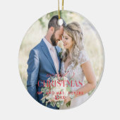 Onze eerste Kerstmis als de heer Mrs. Foto Keramisch Ornament (Links)