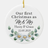 Onze Eerste Kerstmis als Echtpaar Ornament | Nieuw (Achterkant)
